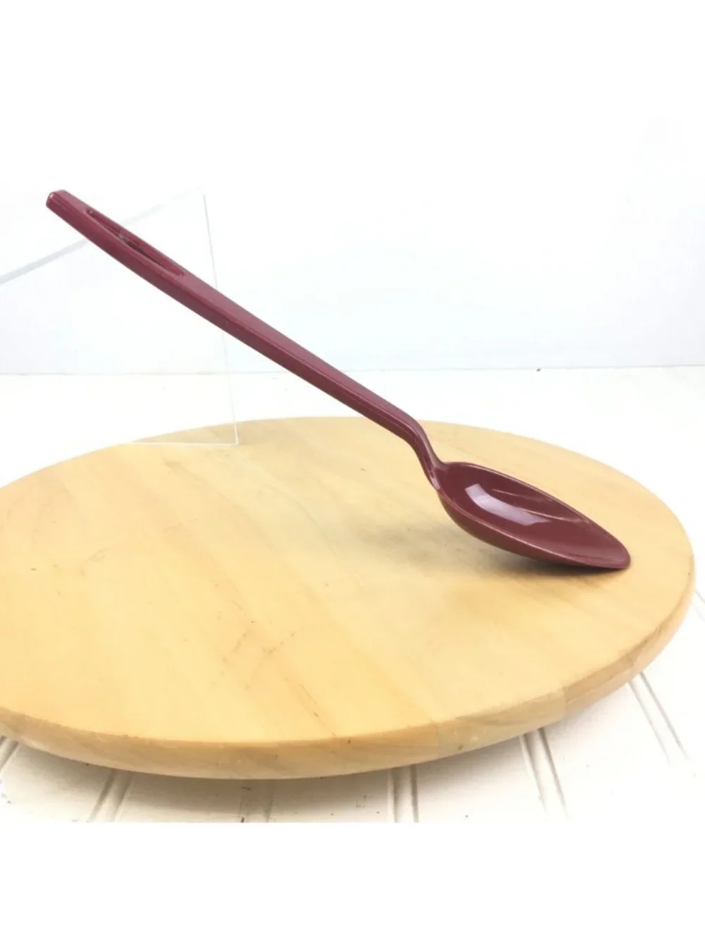 Vintage Tailor Made Serving Spoon and Ladle Set  Burgundy Lot of 2 Utensils